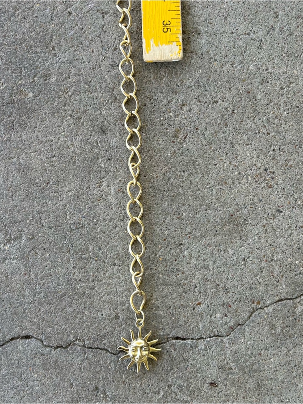 Vintage Gold Tone Celestial Sun Face Conch Chain Belt Star Retro Folk Art 45” - Picture 10 of 13